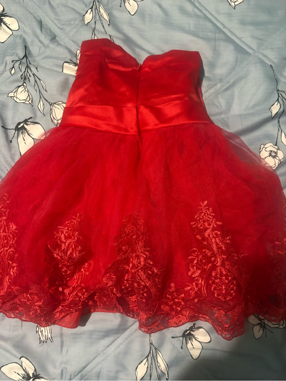 Red Sleeveless Tulle Party Dress for baby 12-18 months - Picture 7 of 8